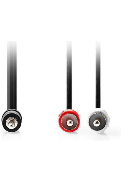 Nedis Καλώδιο ήχου 3.5mm αρσενικό σε 2x RCA αρσενικό, μαύρο, 10μ, με επιχρυσω...