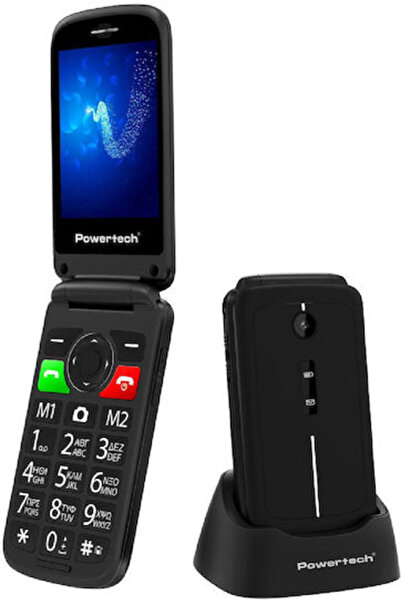 POWERTECH Sentry Κινητό Διπλής SIM με Μεγάλα Κουμπιά Μαύρο
