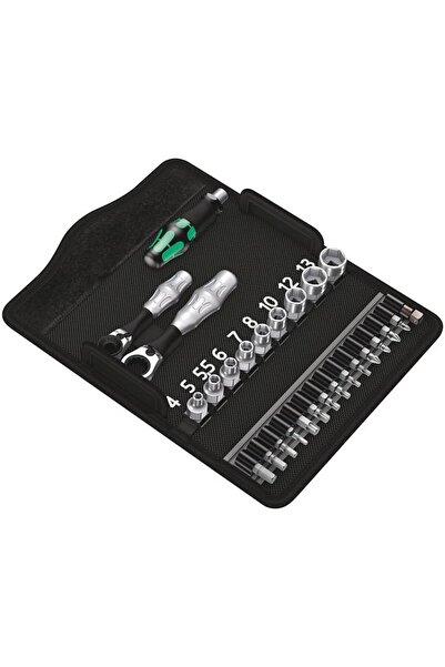 wera Zyklop Mini 2 Ratchet Set with Sockets and Bits, 1/4", 27 Pieces