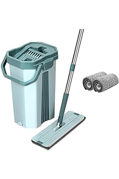 shoppy delight Flat Mop Squeeze Mopp and Bucket Set with 2 Washable and Reusa...