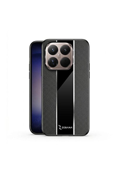 Zebana Xiaomi Mi 15T Pro Uyumlu Kılıf Premium Deri Kılıf Siyah