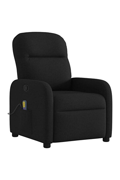 vidaxl Fotoliu de masaj rabatabil, negru, material textil
