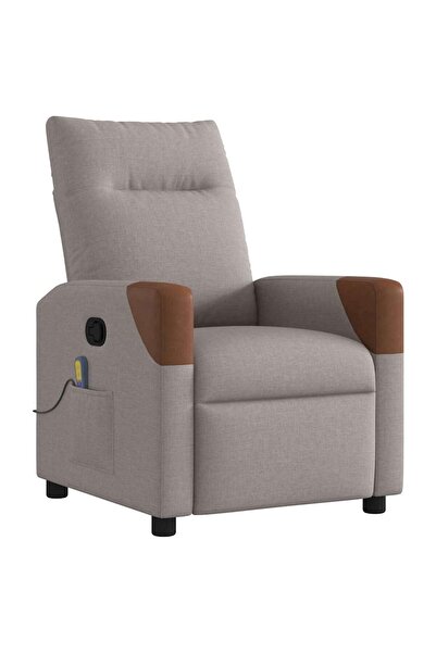 vidaxl Fotoliu de masaj rabatabil, gri taupe, material textil