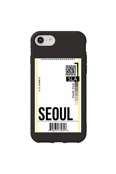 Other Apple iPhone SE 2020 Seoul Travel More Black Colored Silicone TPU Θήκη