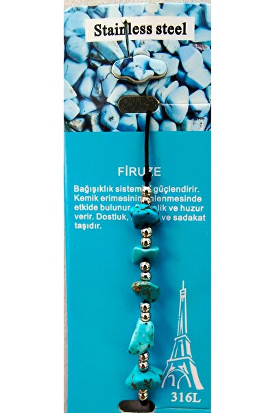 Sualp Zenraaksesuar Turquoise Natural Stone Unisex Bracelet - Adjustable Draw...