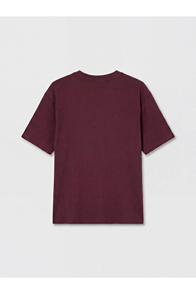 LC Waikiki Burgundy Crew Neck Hot Wheels Printed Men's T-Shirt
