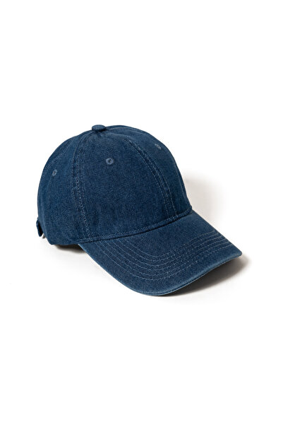 düz şapka studio Düz Şapka | Koyu Denim Kep Şapka - Minimalist, Logosuz ve Ya...