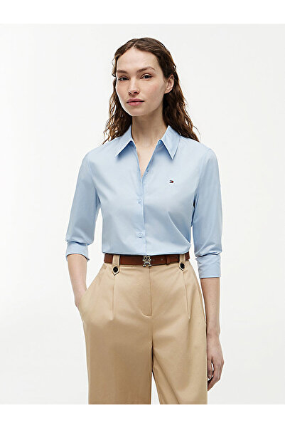 Tommy Hilfiger kadın essential poplin regular gömlek