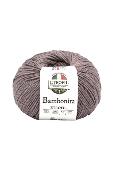 Etrofil Fir de tricotat Bambonita Smoky Lilac 60% Bambus 40% Bumbac Organic 1...