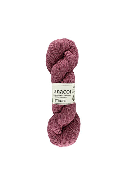 Etrofil Fir de tricotat Lanacot Orhidee Roz 55% Lână Merino Organică 45% Bumb...