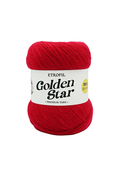 Etrofil Golden Star pređa za pletenje crvena 75% premium akril 25% organska m...
