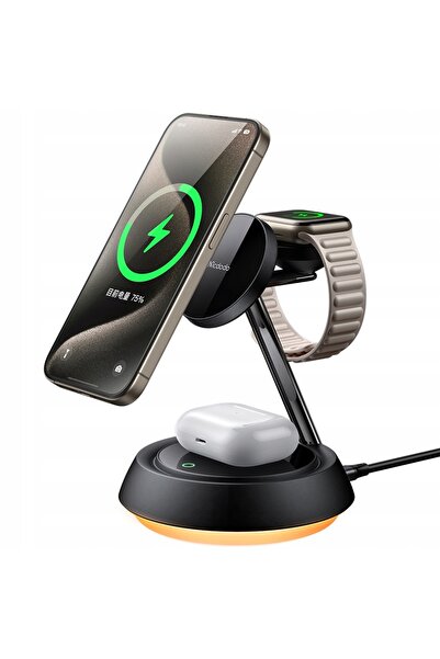 Mcdodo 15W 3-In-1 Inductive Charger For Magsafe Iphone Airpods Watch Lamp