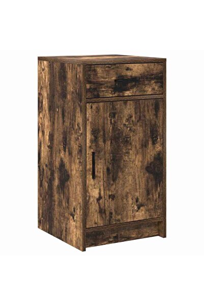 vidaxl Bufet cu sertar Stejar fumuriu 40 x 40.5 x 75 cm Lemn compozit