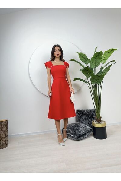 FORVENS Rochie MIDI cu perle