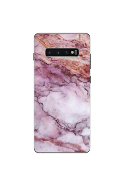 Other Samsung S10 Plus Marble Brown And Pink Transparent Silicone TPU Θήκη