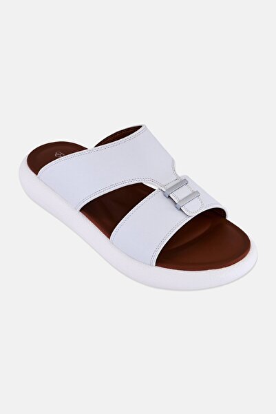 English Laundry Men Slip On Arabic Sandals, White