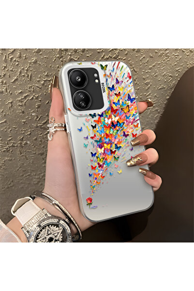 SLIMFELT Redmi 13C 4G/5G Uyumlu Kelebek Kılıf Sert Silikon Kırılmaz Koruma Lü...