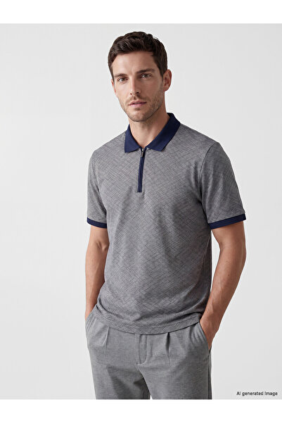 LC Waikiki Peak New Season Polo Collar Textured Men's T-Shirt