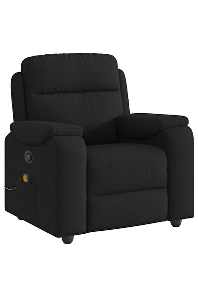 vidaxl Fotoliu de masaj rabatabil, negru, material textil