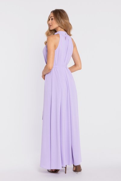 Made of Emotion Rochie maxi tip halter cu cordon de legat - mov