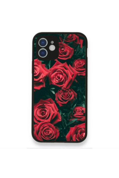 Other Apple iPhone 12 Red Roses Black Glossy Θήκη