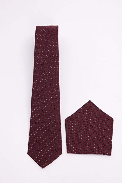 Tudors Burgundy Patterned Classic Tie with Pocket Square