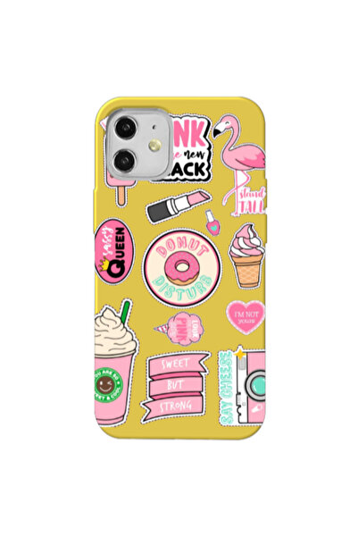 Other Apple iPhone 12 Donut disturb Yellow Colored Silicone TPU Θήκη