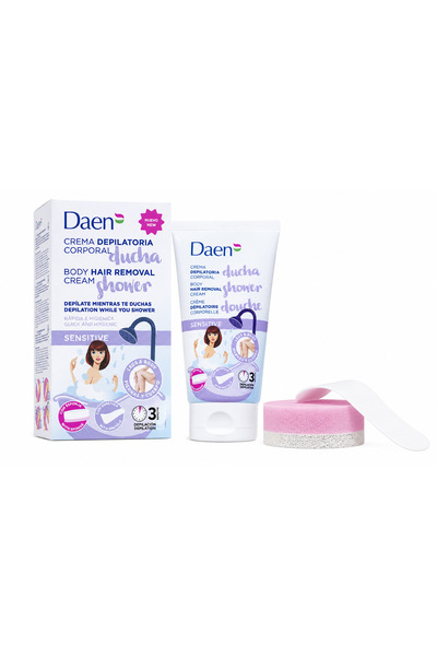 Daen Cremă Depilatoare Sensitive pentru Femei, 150 ml, cu Burete, Epilare Rap...