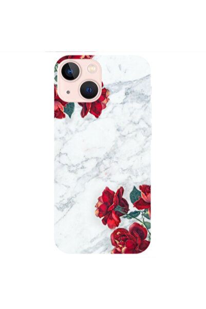 Other Apple iPhone 13 red roses marble Transparent Silicone TPU Θήκη