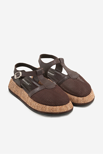 SHOEMARK Marzo Kahve Hakiki Deri &File Kadın Sandalet