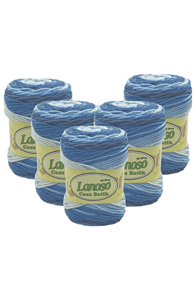 Lanoso 5 bucăți Cazz Batik (703) 100% akril, fir pentru tricotat manual, fir ...