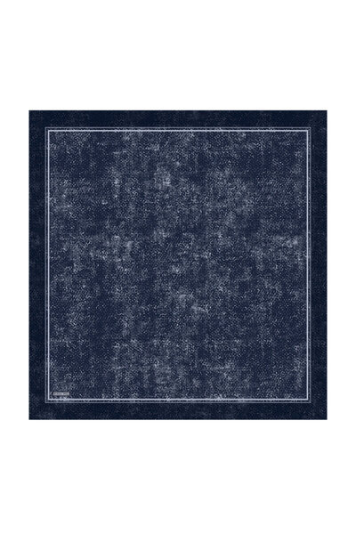 Bursa İpek Navy Blue Buhur Pattern Sura Silk Scarf