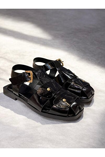 runa shoes Closed Front, Open Back, Studded Detail Sabo Sandals