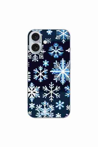 OEM Husa compatibila cu Apple iPhone 16 Silicon Gel Tpu Model Pixel Art Snowf...