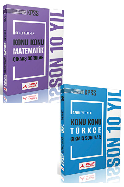 Paraf Akademi KPSS Ön Lisans Genel Yetenek Konu Konu Son 10 Yıl Türkçe-Matema...