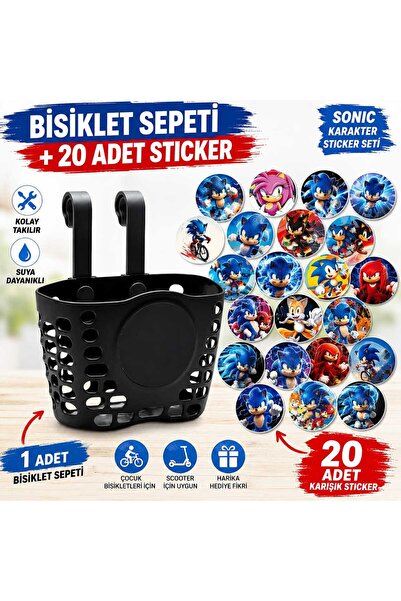 Tex Bisiklet sepeti+ 20 adet sticker