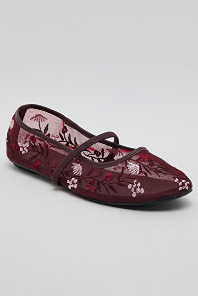 R&B Embroidered Slip-On Ballerinas
