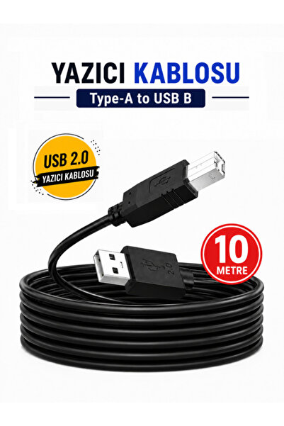 ANKTEK Printer Cable (10 Metre) Filtreli Yazıcı Kablosu USB 2.0 Hp Epson Cano...