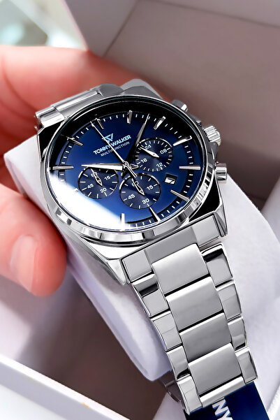 Tonny Walker Men's Watch - Silver Color - Steel Band - Water Resistant - All ...