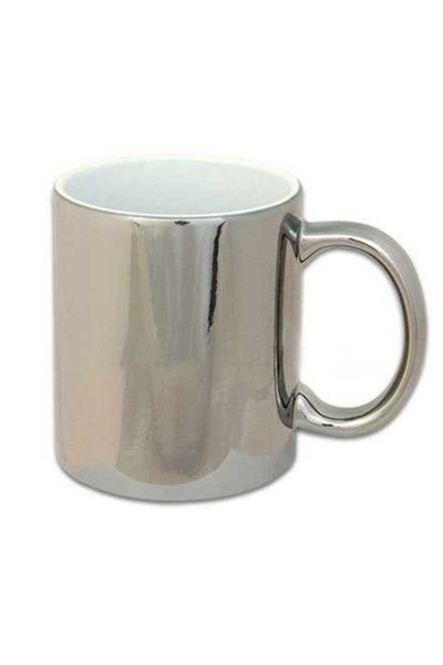 ÜBES KUPA Sublimasyon Kişiye Özel Baskı Sublimasyon Porselen Aynalı Silver - ...