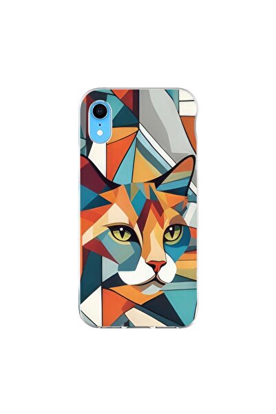 OEM Husa compatibila cu Apple iPhone XR Silicon Gel Tpu Model Cubic Cat Art