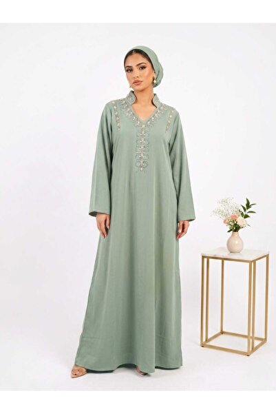 sea gulf Women's Embroidered Crystal Jalabiya