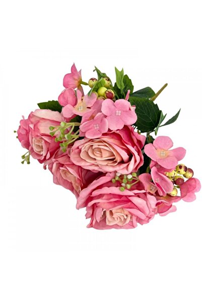 OEM Flori Artificiale Buchet Combinat Trandafiri Si Hortensie Roz