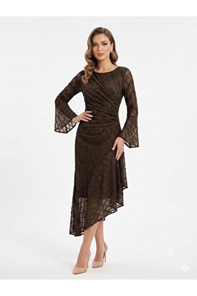 DAY BY DAY Women's Evening Dress Midi with Flared Sleeves