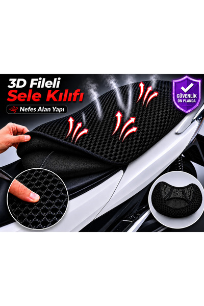 Vi Caro Husă de șa pentru motocicletă Ramzey Safkan, husă de șa din plasă 3D,...