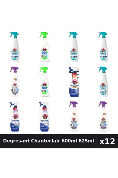 Chanteclair Set 12 Degresant Universal 600ml 625ml - Lămâie, Lavandă, Mosc, A...