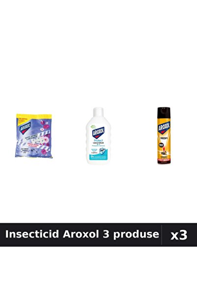 Aroxol Set 3 Insecticid - Spray 400ml, Loțiune 200ml, Pastile 20buc - Protecț...