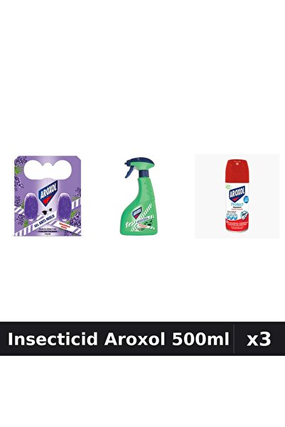 Aroxol Set 3 Spray Insecticid 500ml - Pastile Anti-Insecte, Protecție Gandaci...