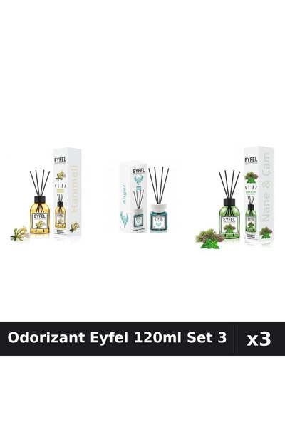 Eyfel Set 3 Odorizant Camera Betisoare 120ml - Angel, Mână Maicii Domnului, P...