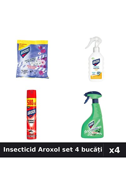 Aroxol Set 4 Insecticid - Pastile, Loțiune, Spray 400ml, 580ml - Protecție In...